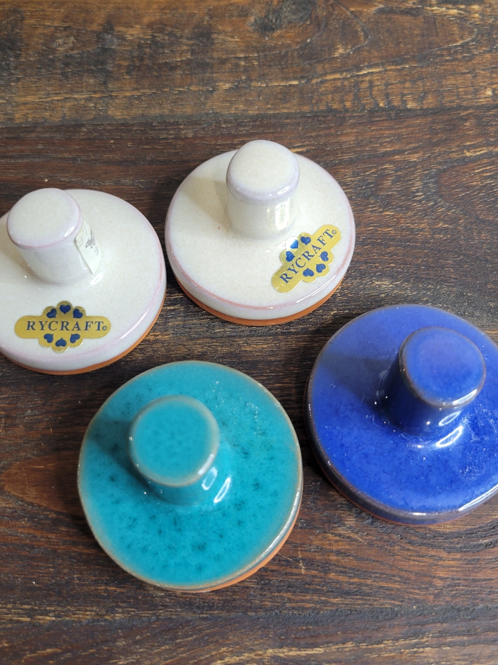 Craft Ceramic Pastry/Biscuit Stamp Set in Turquoise, Blue and Cream